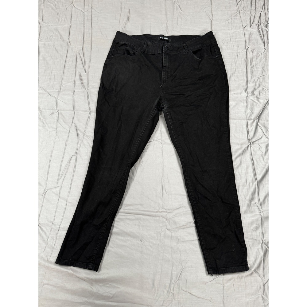 Blue Savvy Black Skinny Jeans Womens Size 22 High Rise Stretch Denim Pants